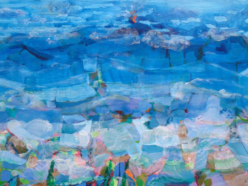 Depuis ta fenêtre je contemplais ta collection romaine, ta main frôlait la mienne, brûlante comme le volcan au loin. Fine Art Painting francois page - Subjektiv.art