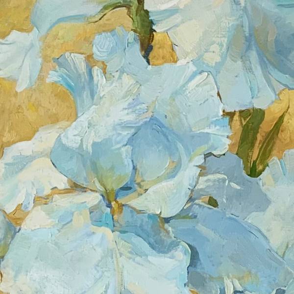 Large white irises Modern Painting Julia Chemerys - Subjektiv.art