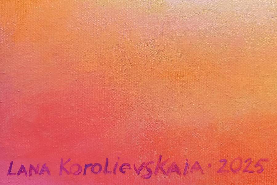 Evening in Krk. The Gold of the Bay Fine Art Painting Lana Korolievskaia - Subjektiv.art