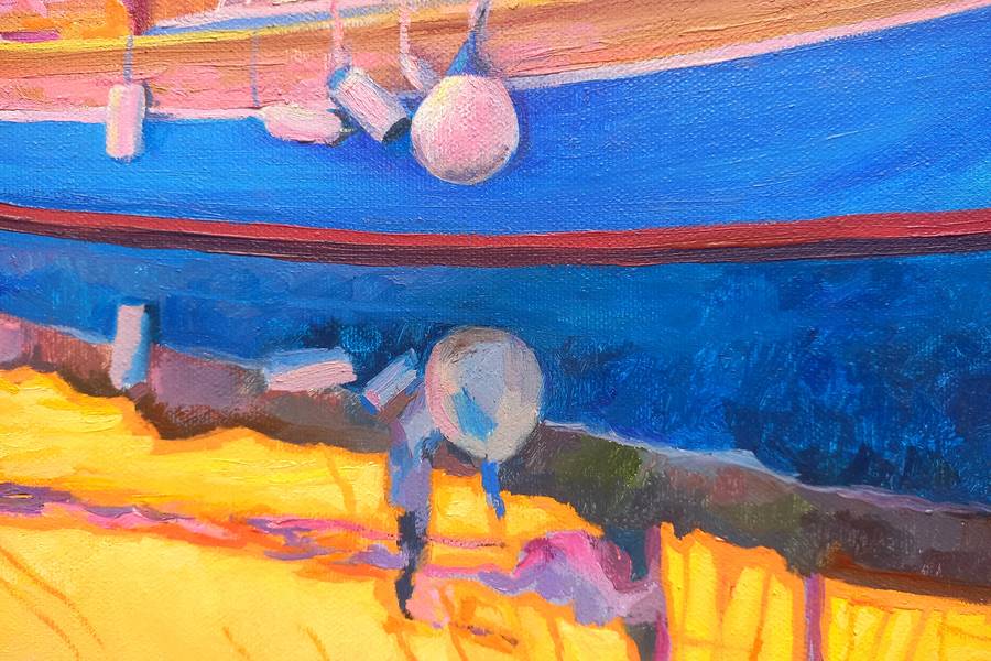 Evening in Krk. The Gold of the Bay Fine Art Painting Lana Korolievskaia - Subjektiv.art