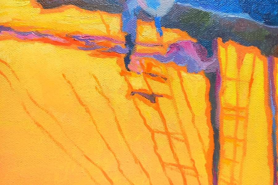 Evening in Krk. The Gold of the Bay Fine Art Painting Lana Korolievskaia - Subjektiv.art