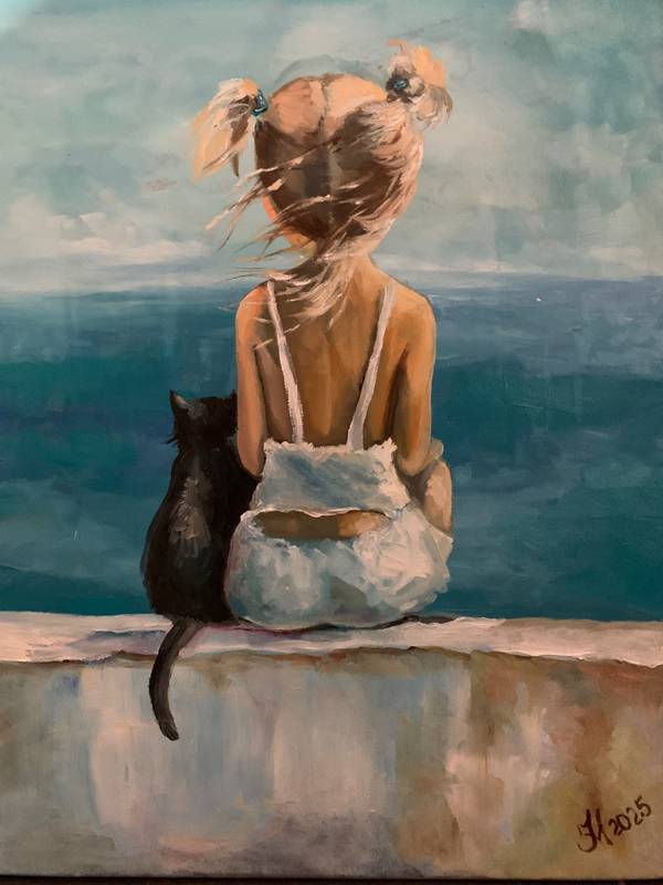 Girl and sea Fine Art Painting Iryna Mytkovska - Subjektiv.art