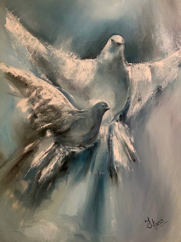 Birds of freedom Impressionistic Painting Iryna Mytkovska - Subjektiv.art