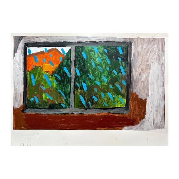 It's raining today Naive Painting Sara Gonçalves - Subjektiv.art
