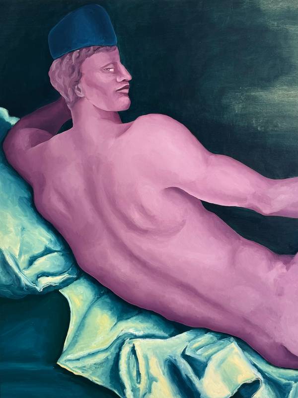 Le violet Odalisque Surrealistic Painting Sacha van Eerten - Subjektiv.art