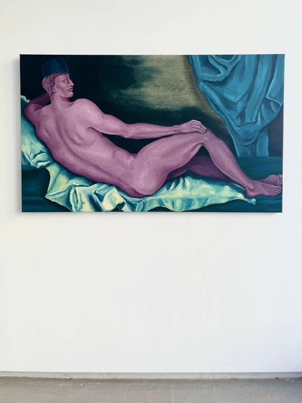 Le violet Odalisque Surrealistic Painting Sacha van Eerten - Subjektiv.art