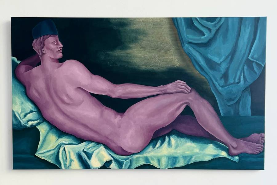 Le violet Odalisque Surrealistic Painting Sacha van Eerten - Subjektiv.art