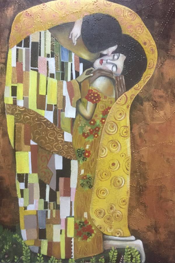 Kiss Expressive and gestural Painting Iryna Mytkovska - Subjektiv.art