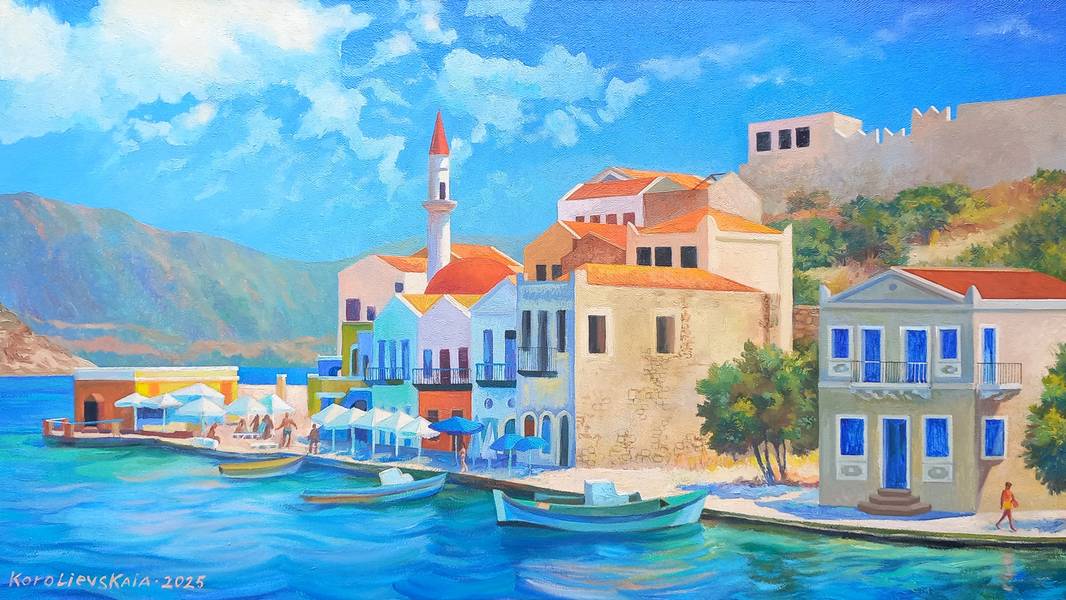 Midday on Kastellorizo Fine Art Painting Lana Korolievskaia - Subjektiv.art