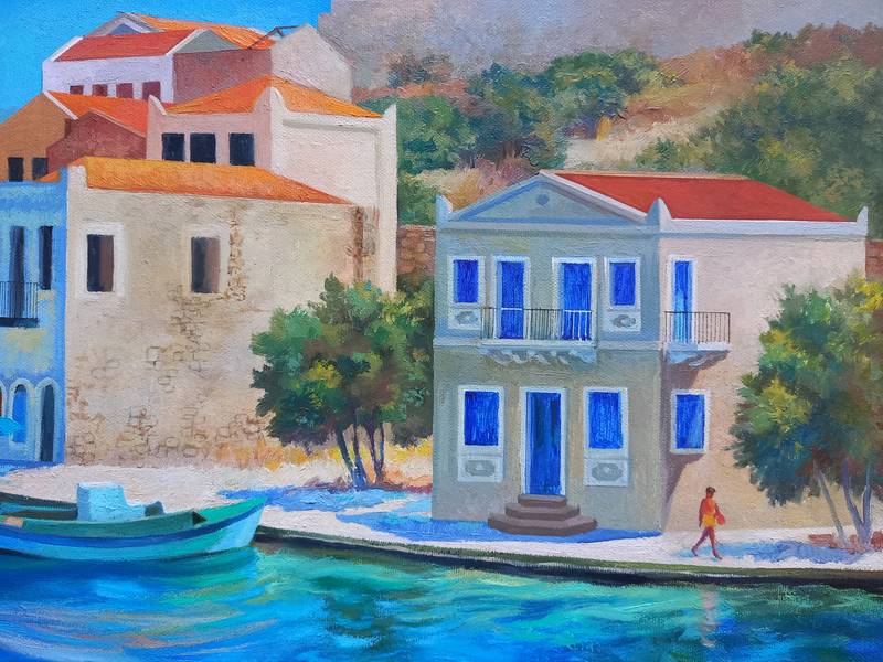 Midday on Kastellorizo Fine Art Painting Lana Korolievskaia - Subjektiv.art