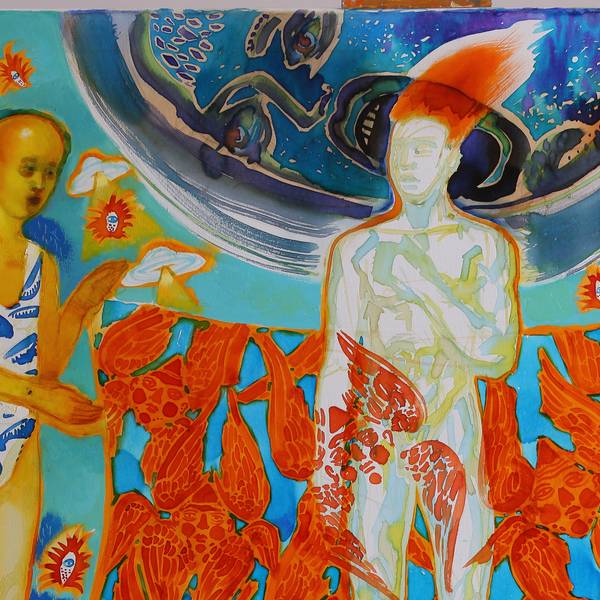 The one who hides behind the cherubim Fine Art Drawing Myroslava Perevalska - Subjektiv.art