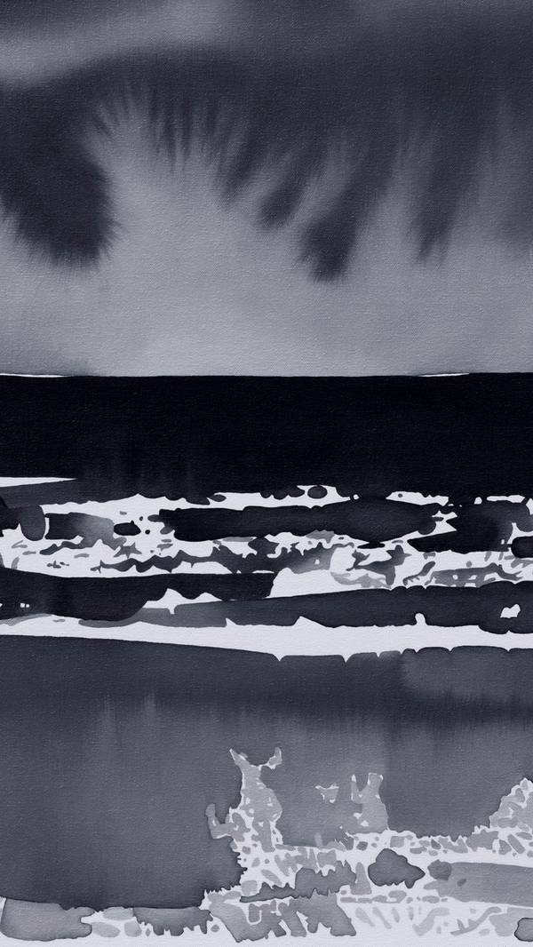 At night on the coast of the Black Sea Impressionistic Painting Elmira Shemsedinova - Subjektiv.art