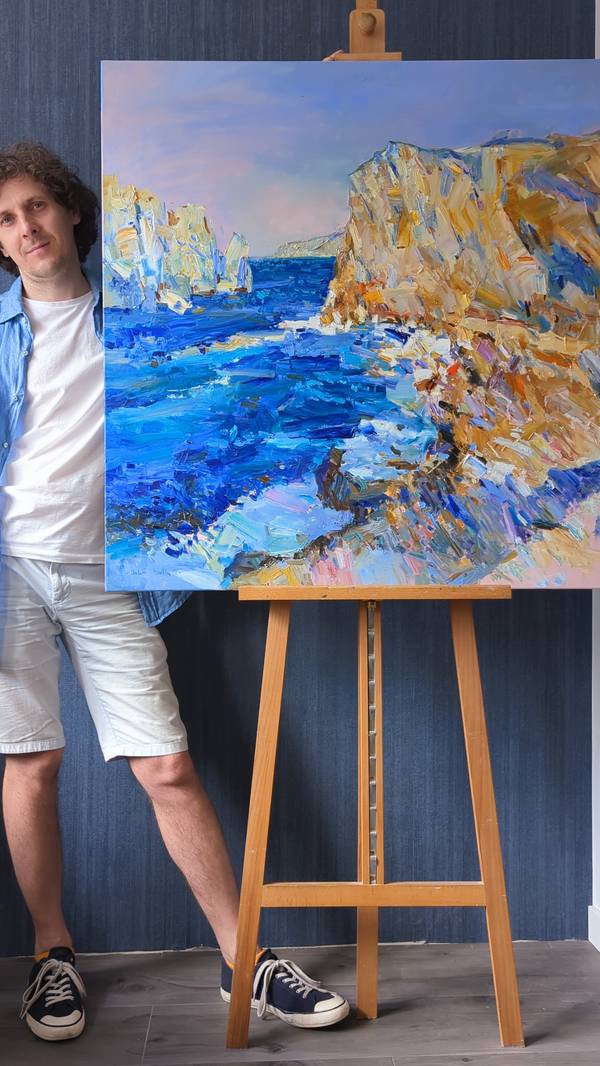 "Rocks of malta " Expressive and gestural Painting Yehor Dulin - Subjektiv.art
