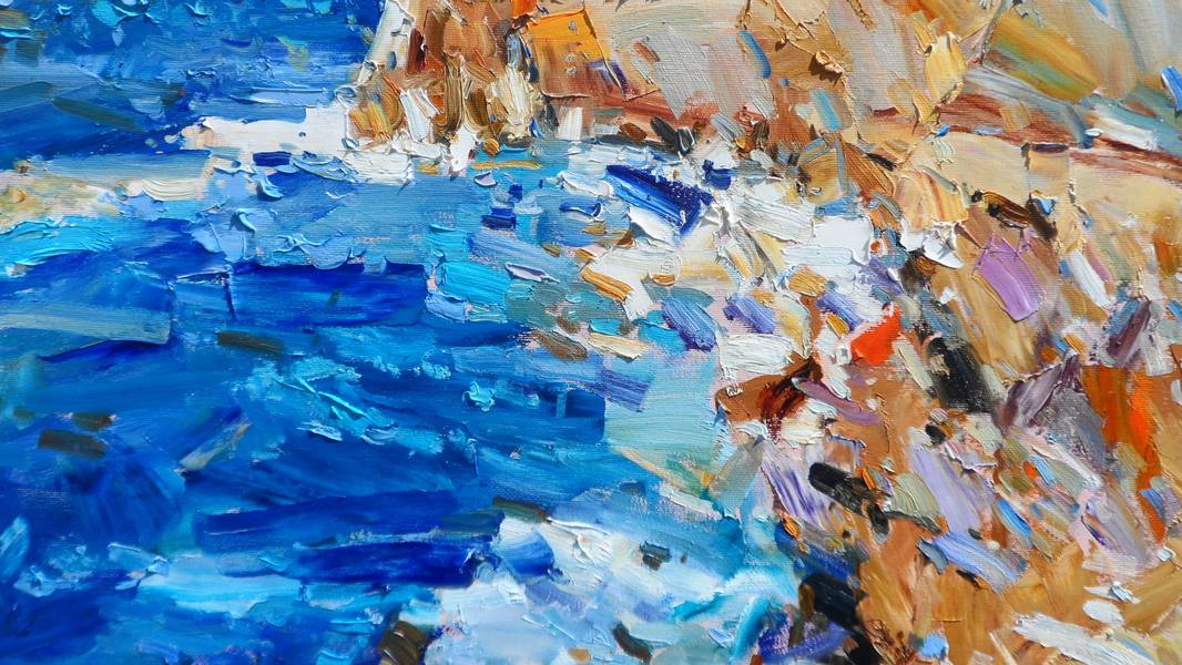 "Rocks of malta " Expressive and gestural Painting Yehor Dulin - Subjektiv.art