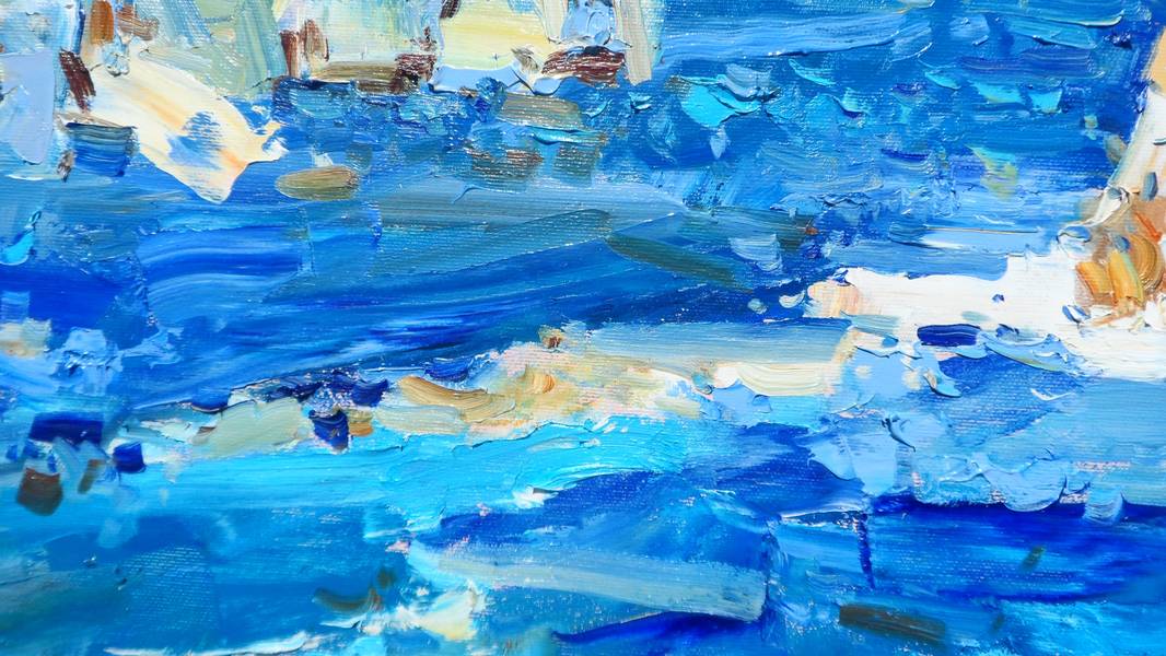 "Rocks of malta " Expressive and gestural Painting Yehor Dulin - Subjektiv.art