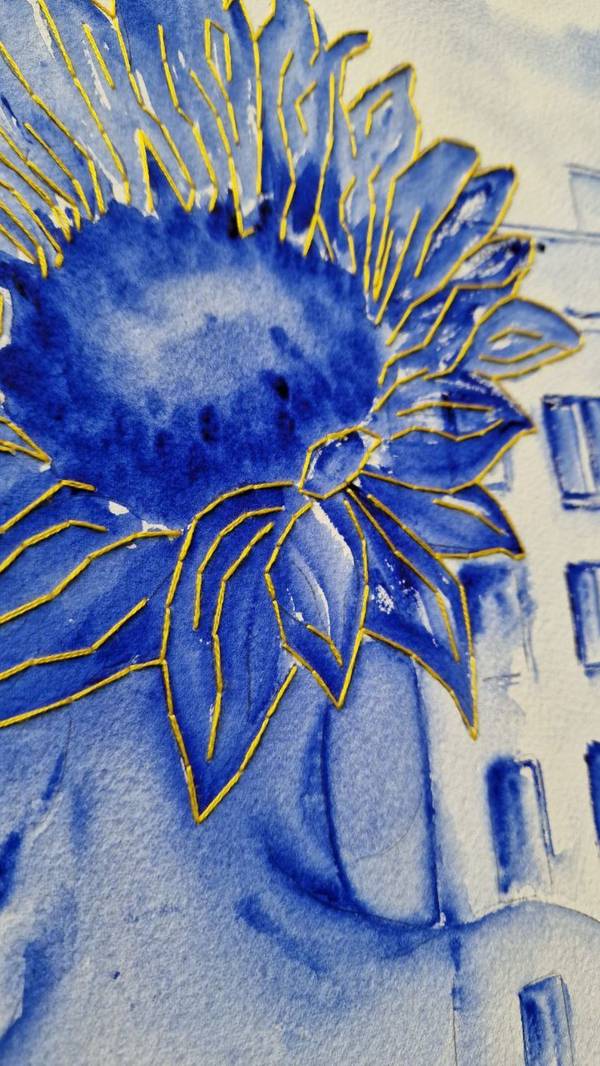 Where I am, there it blooms Expressive and gestural Painting Olena Yemelianova - Subjektiv.art