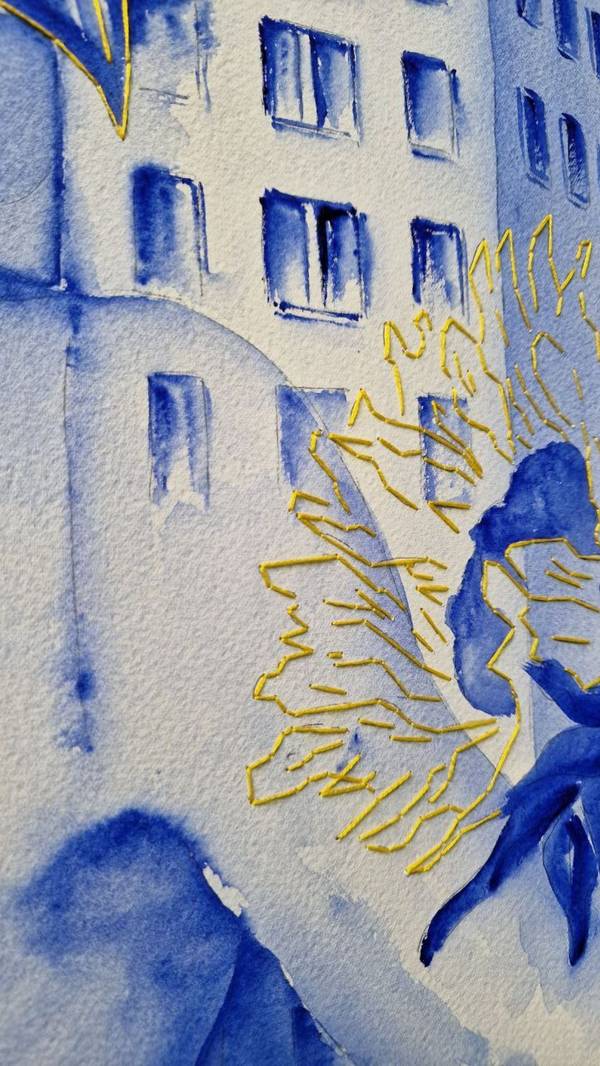 Where I am, there it blooms Expressive and gestural Painting Olena Yemelianova - Subjektiv.art