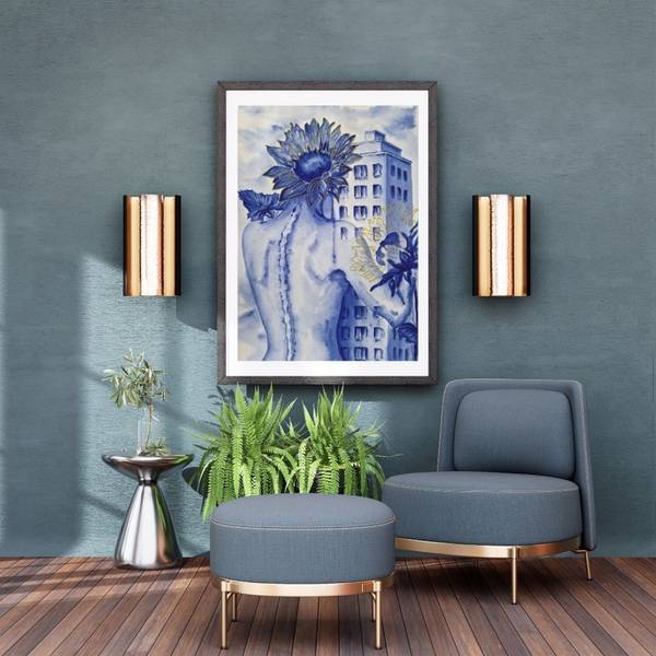 Where I am, there it blooms Expressive and gestural Painting Olena Yemelianova - Subjektiv.art