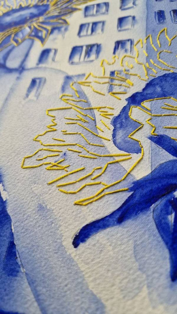 Where I am, there it blooms Expressive and gestural Painting Olena Yemelianova - Subjektiv.art