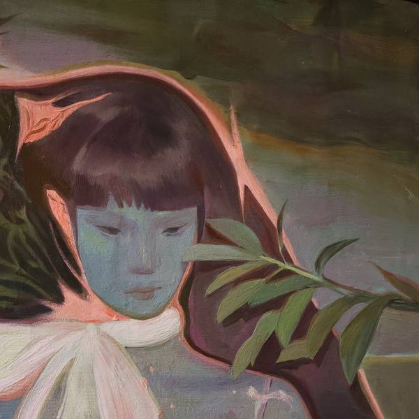 The girl with strange jewellery Expressive and gestural Painting Stefan Stoikov - Subjektiv.art