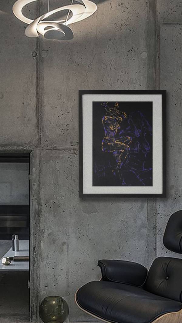 BLACK PASTELS / №78 Expressive and gestural Painting Vitaliy Dmytruk - Subjektiv.art
