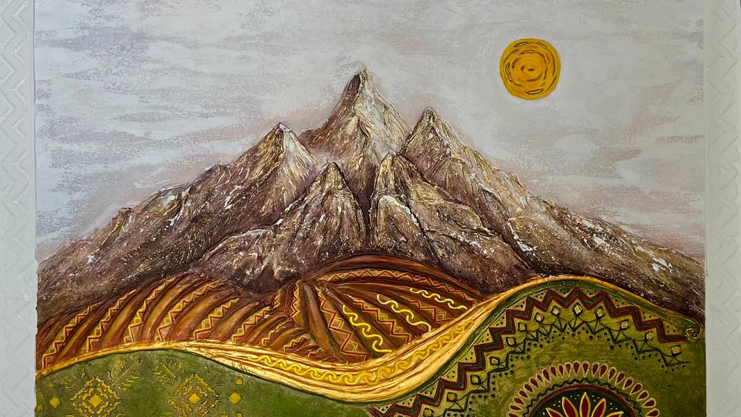 Harmony of the mountains: the language of symbols Fine Art Painting Yuliia Kiselova - Subjektiv.art