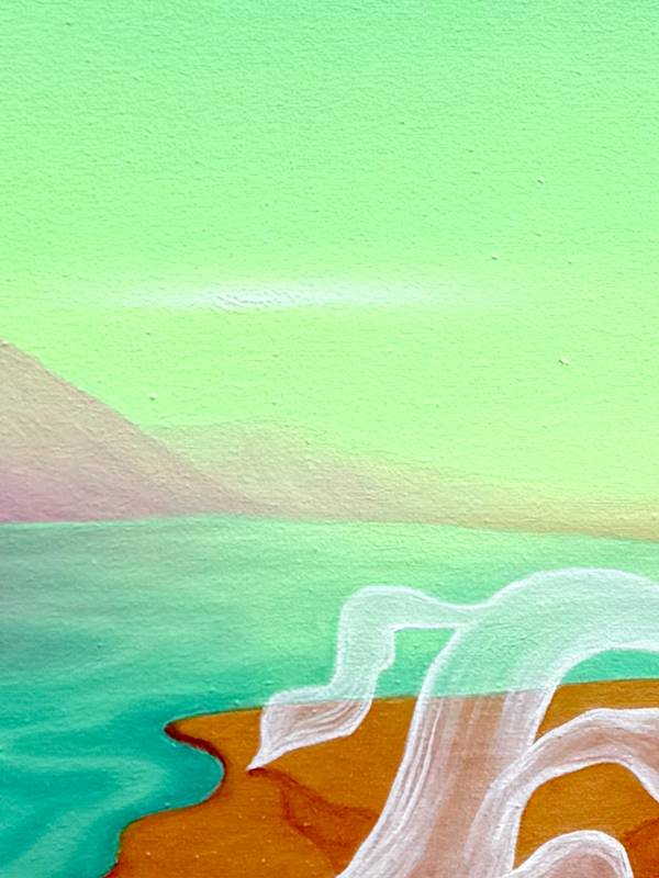 Lime skies Surrealistic Painting Ket White - Subjektiv.art