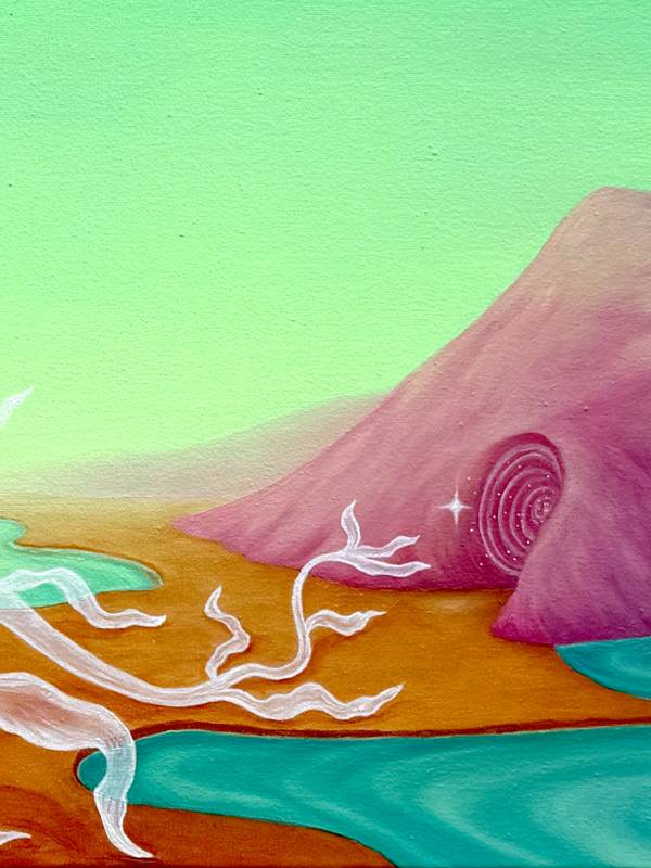 Lime skies Surrealistic Painting Ket White - Subjektiv.art