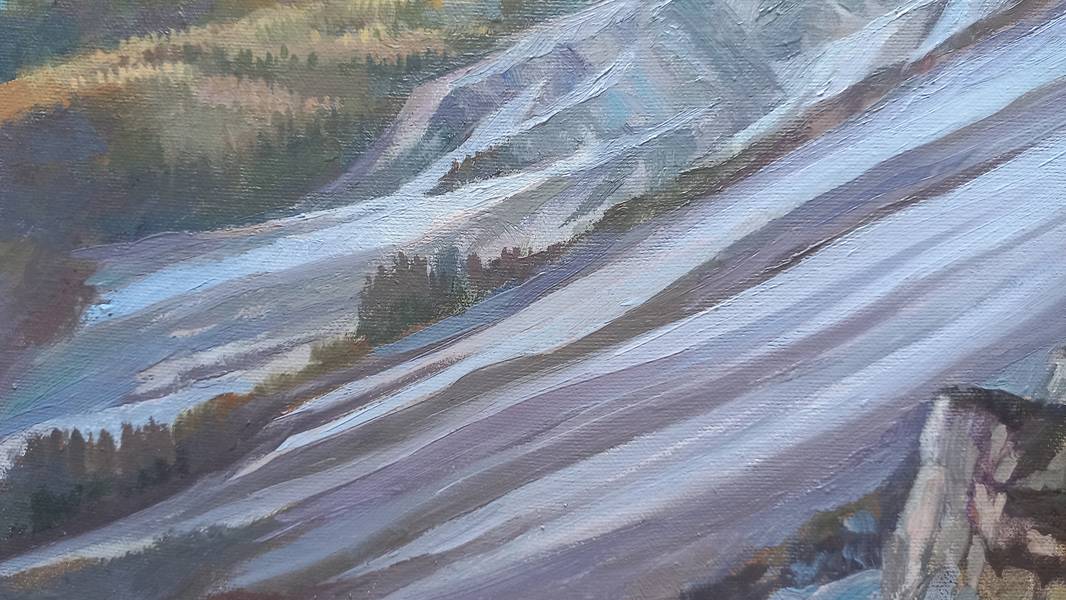 Morning over Seceda Fine Art Painting Lana Korolievskaia - Subjektiv.art