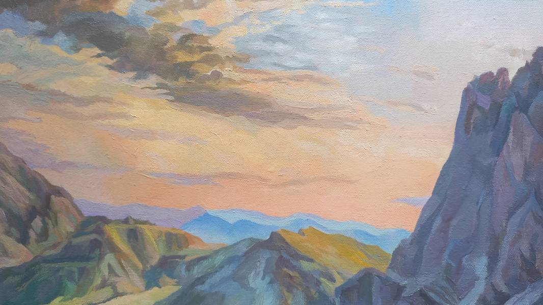 Morning over Seceda Fine Art Painting Lana Korolievskaia - Subjektiv.art