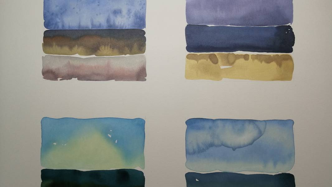 12 options of sea color Impressionistic Painting Elmira Shemsedinova - Subjektiv.art