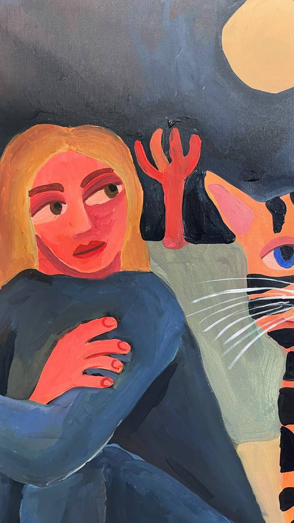 Idyll with Tiger Fine Art Painting Oksana Fedchyshyn - Subjektiv.art