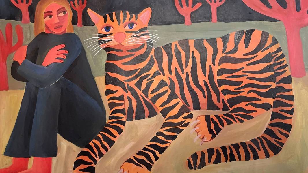 Idyll with Tiger Fine Art Painting Oksana Fedchyshyn - Subjektiv.art