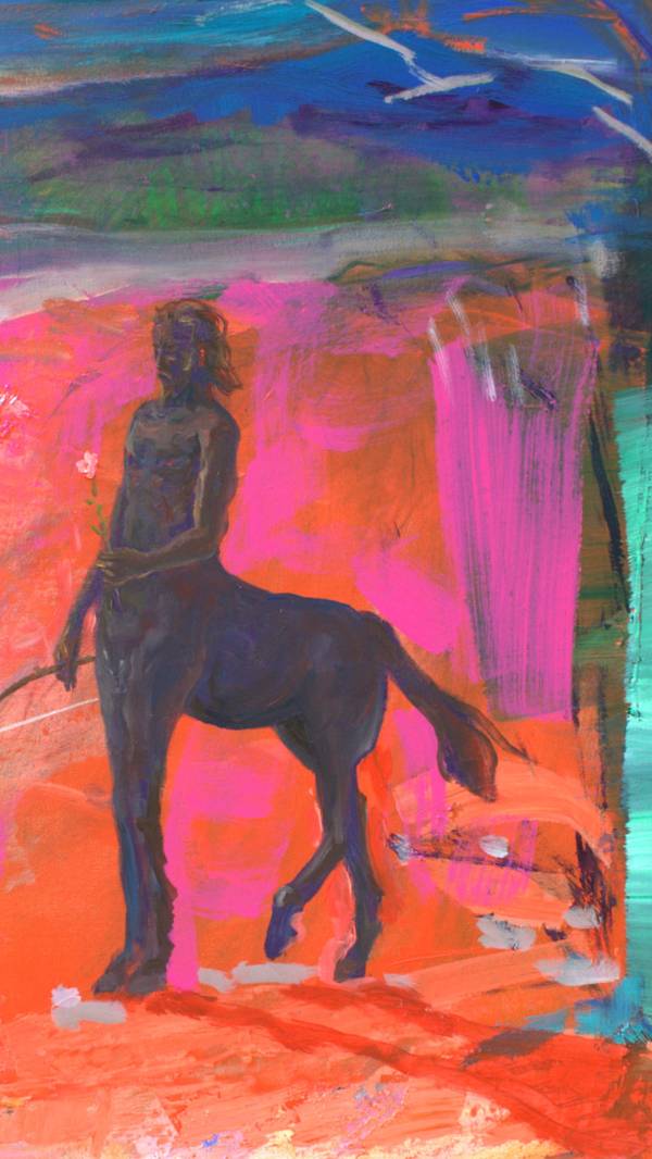 L'hésitation du centaure ou comment tout à coup le centaure se sentit un instant étranger à son corps. Fine Art Painting francois page - Subjektiv.art