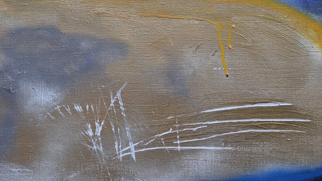 Gold, Black and Blue Abstract Painting Artem Andreichuk - Subjektiv.art