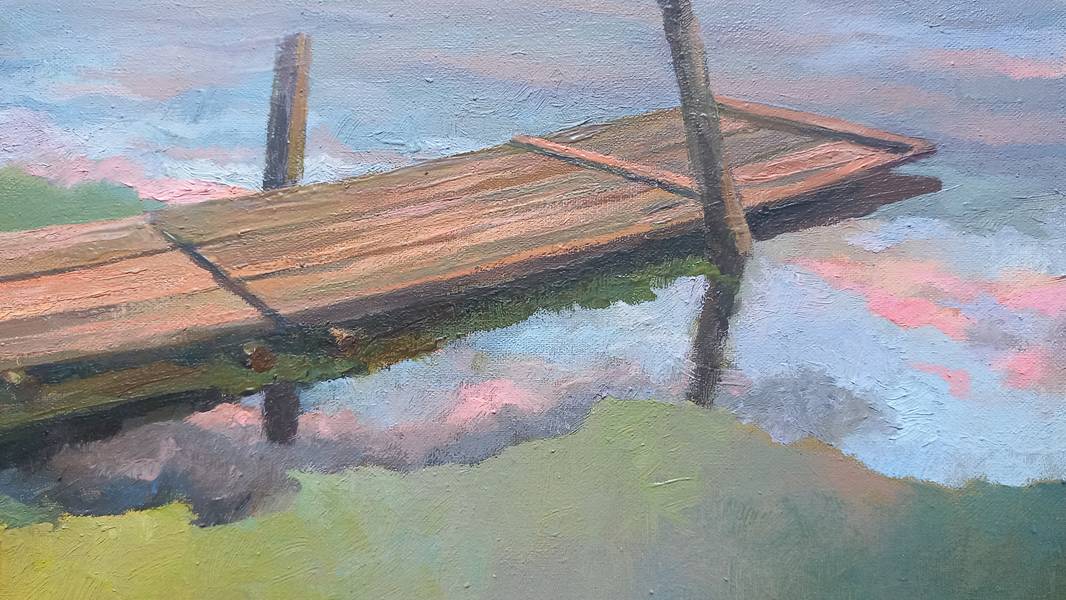 Evening on a Quiet River Fine Art Painting Lana Korolievskaia - Subjektiv.art