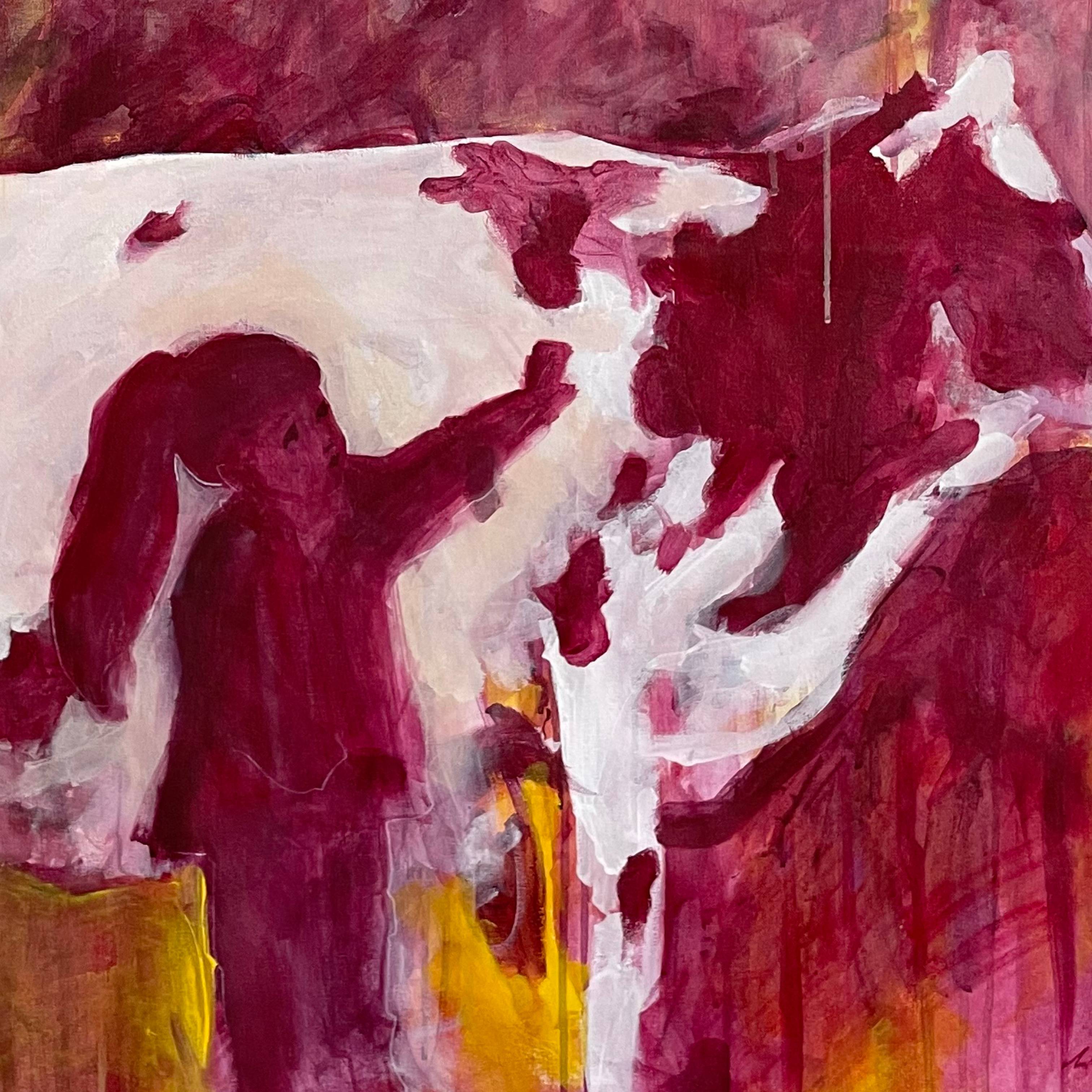 This is how love is born Expressive and gestural Painting Lesia Lé - Subjektiv.art