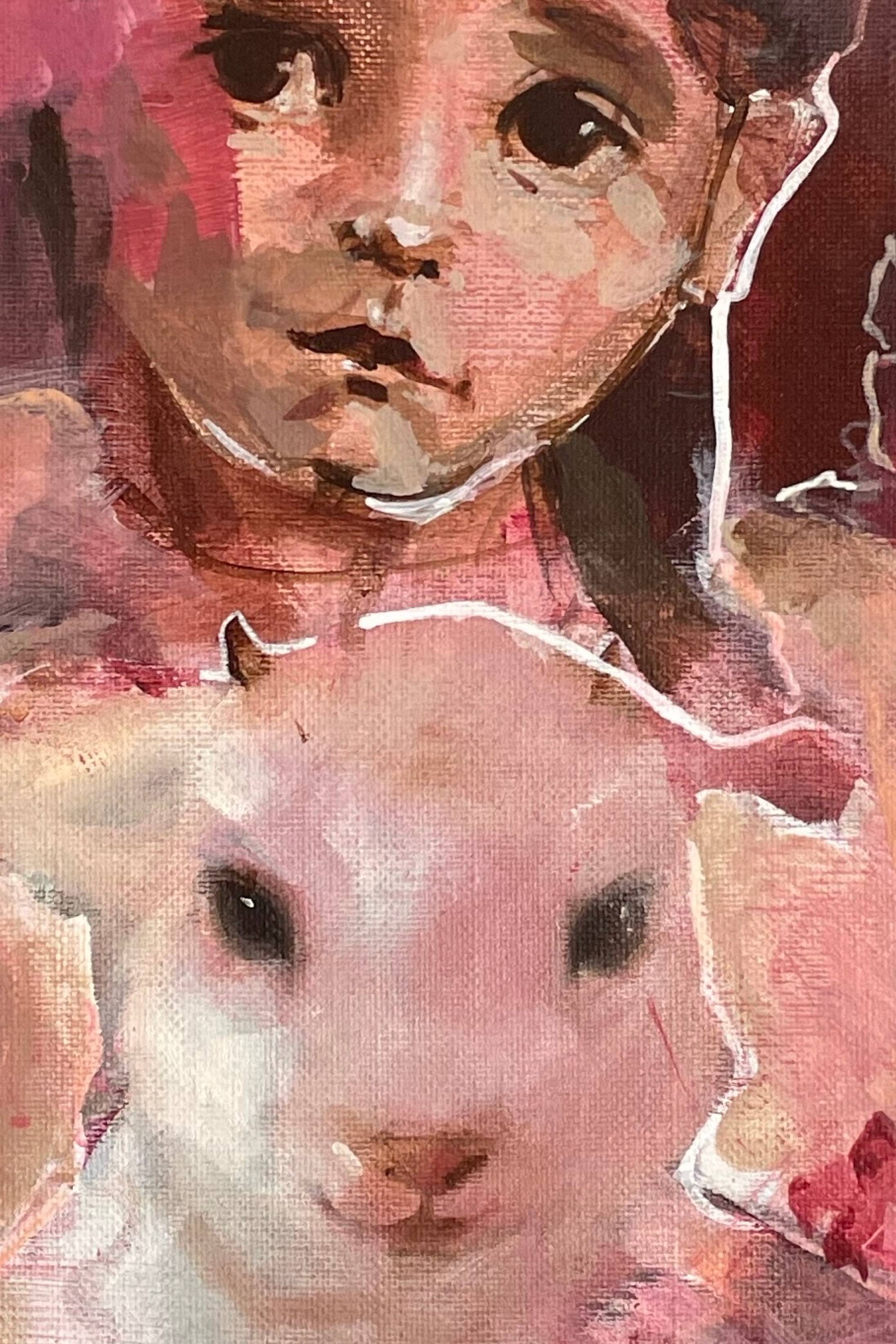 With the baby goat Expressive and gestural Painting Lesia Lé - Subjektiv.art