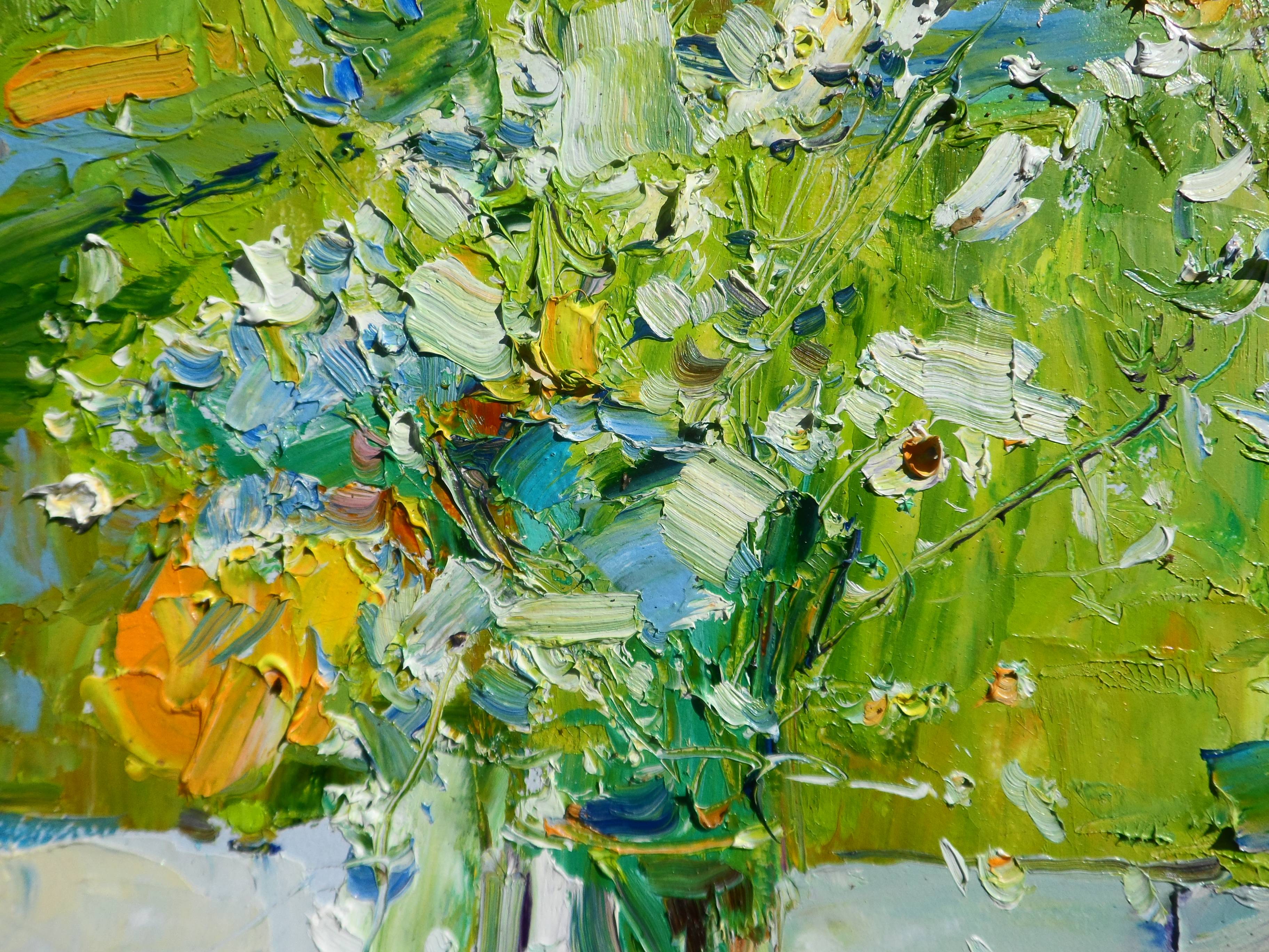 " summer flowers" Expressive and gestural Painting Yehor Dulin - Subjektiv.art