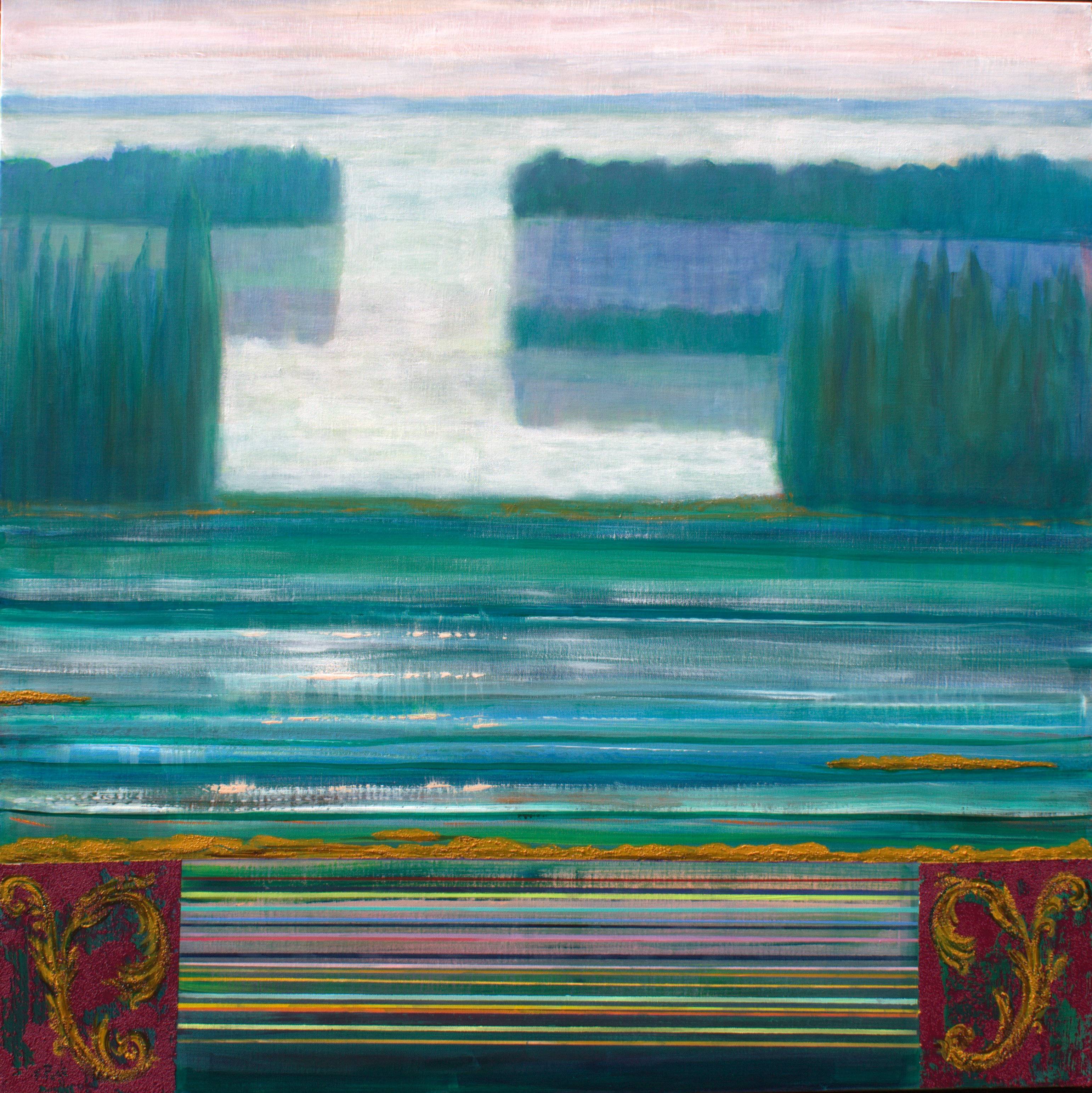 Une chambre avec vue juste pour nous ! Depuis le jardin français, c’est ici que je peins la première gelée blanche et vous donne un ailleurs. Fine Art Painting francois page - Subjektiv.art