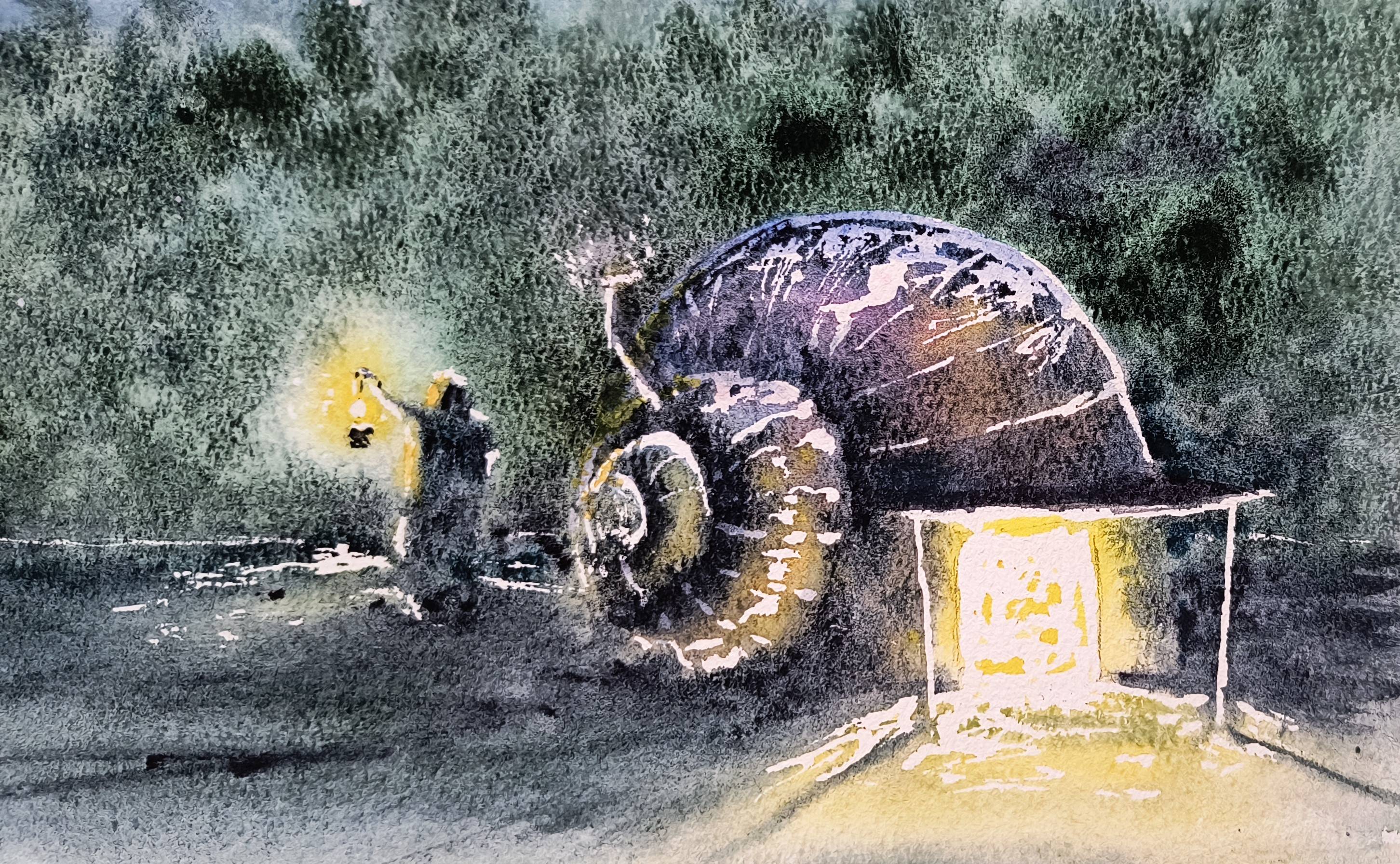 Night express Impressionistic Painting Eugene Kachan - Subjektiv.art