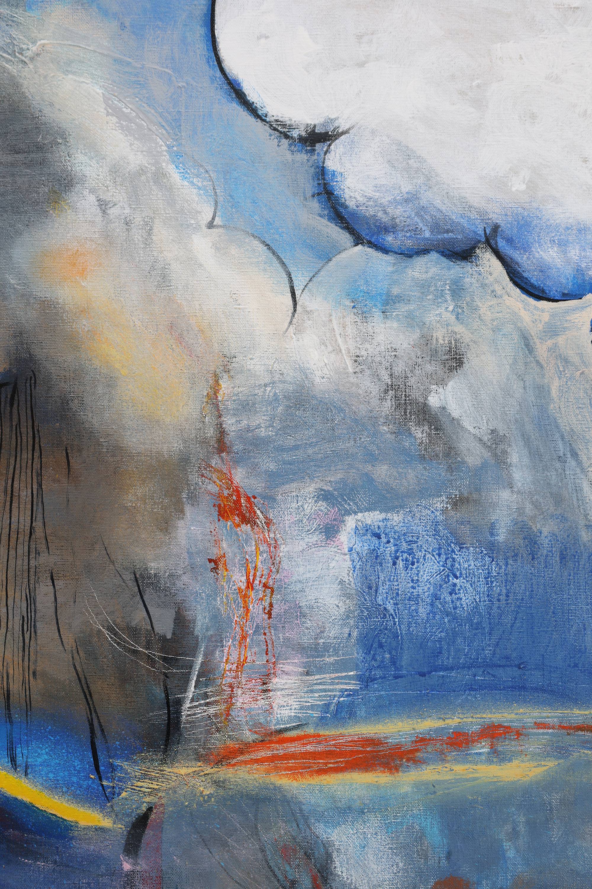 Landscape with Lake and Clouds  Expressive and gestural Painting Artem Andreichuk - Subjektiv.art