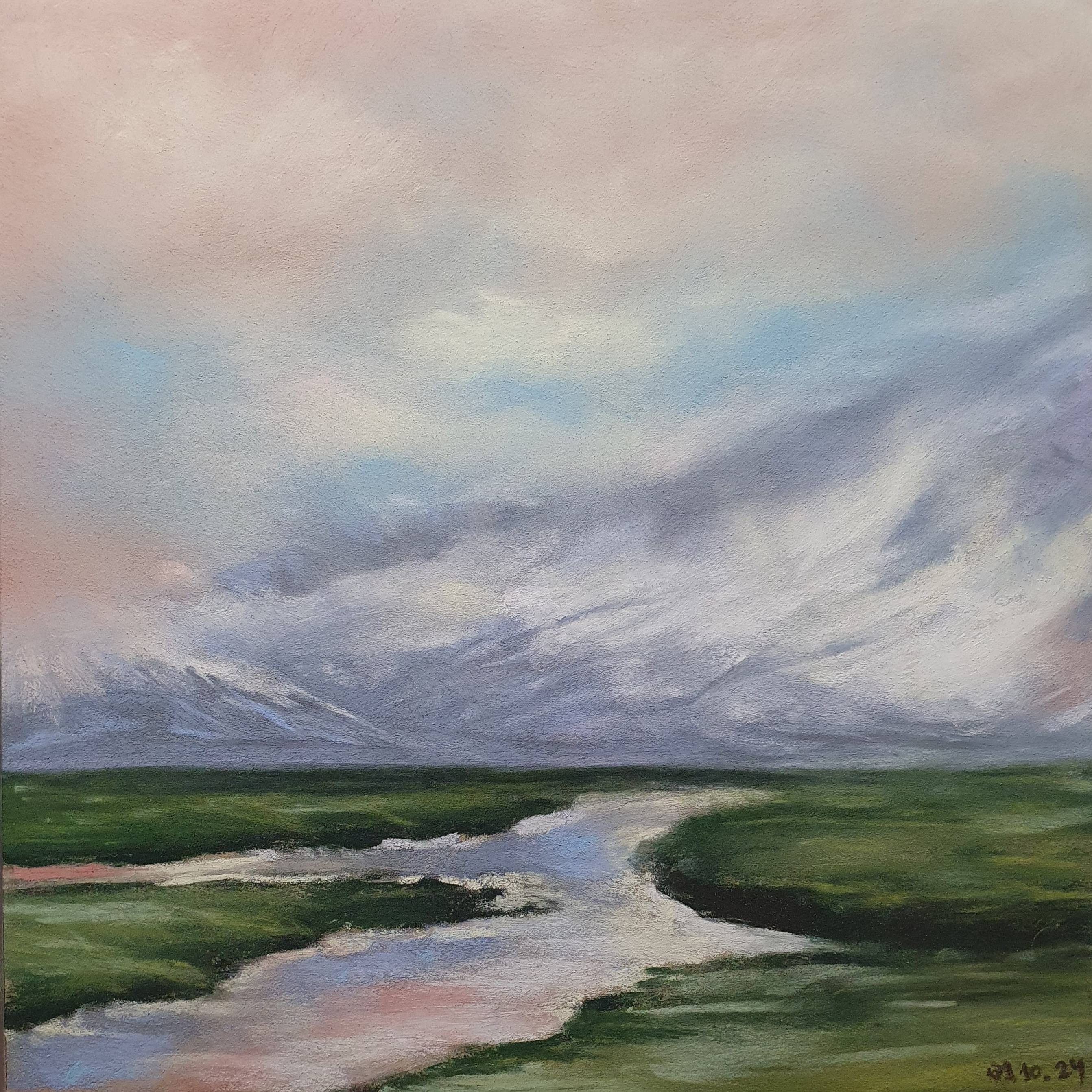 GEORGIA. Contemporary landscape. Mountains. Painting. Impressionistic Drawing Victoria Stefchyshyna - Subjektiv.art