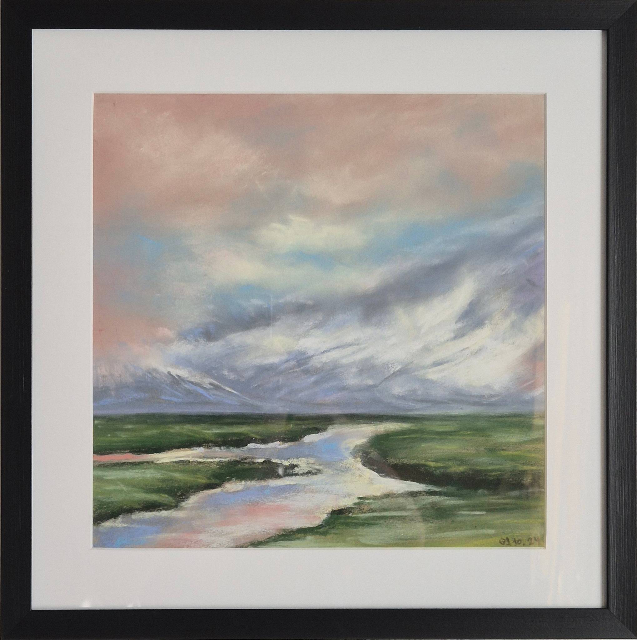 GEORGIA. Contemporary landscape. Mountains. Painting. Impressionistic Drawing Victoria Stefchyshyna - Subjektiv.art