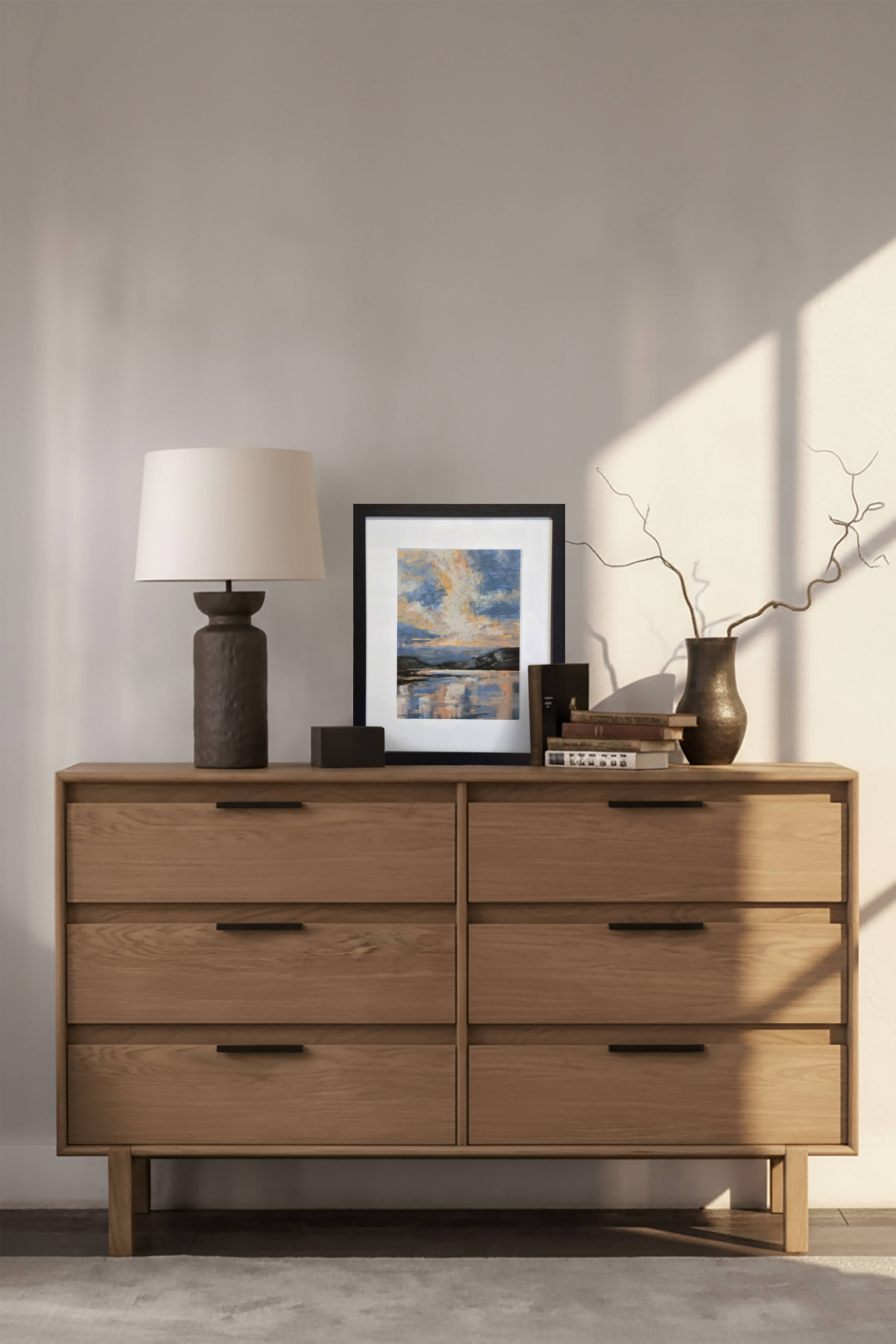 TWILIGHT SHORE. Seascape. Landscape. 22x28cm Drawing Impressionistic Drawing Victoria Stefchyshyna - Subjektiv.art