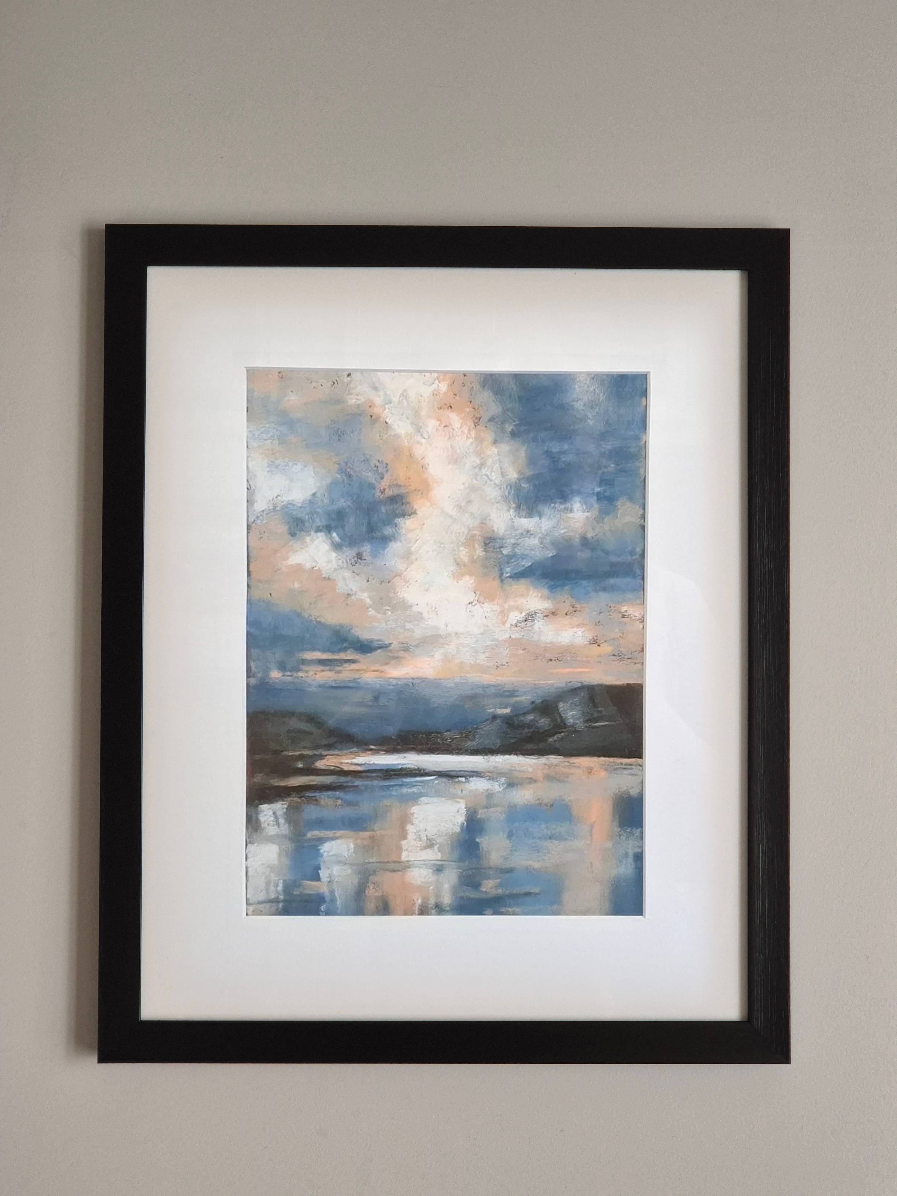 TWILIGHT SHORE. Seascape. Landscape. 22x28cm Drawing Impressionistic Drawing Victoria Stefchyshyna - Subjektiv.art