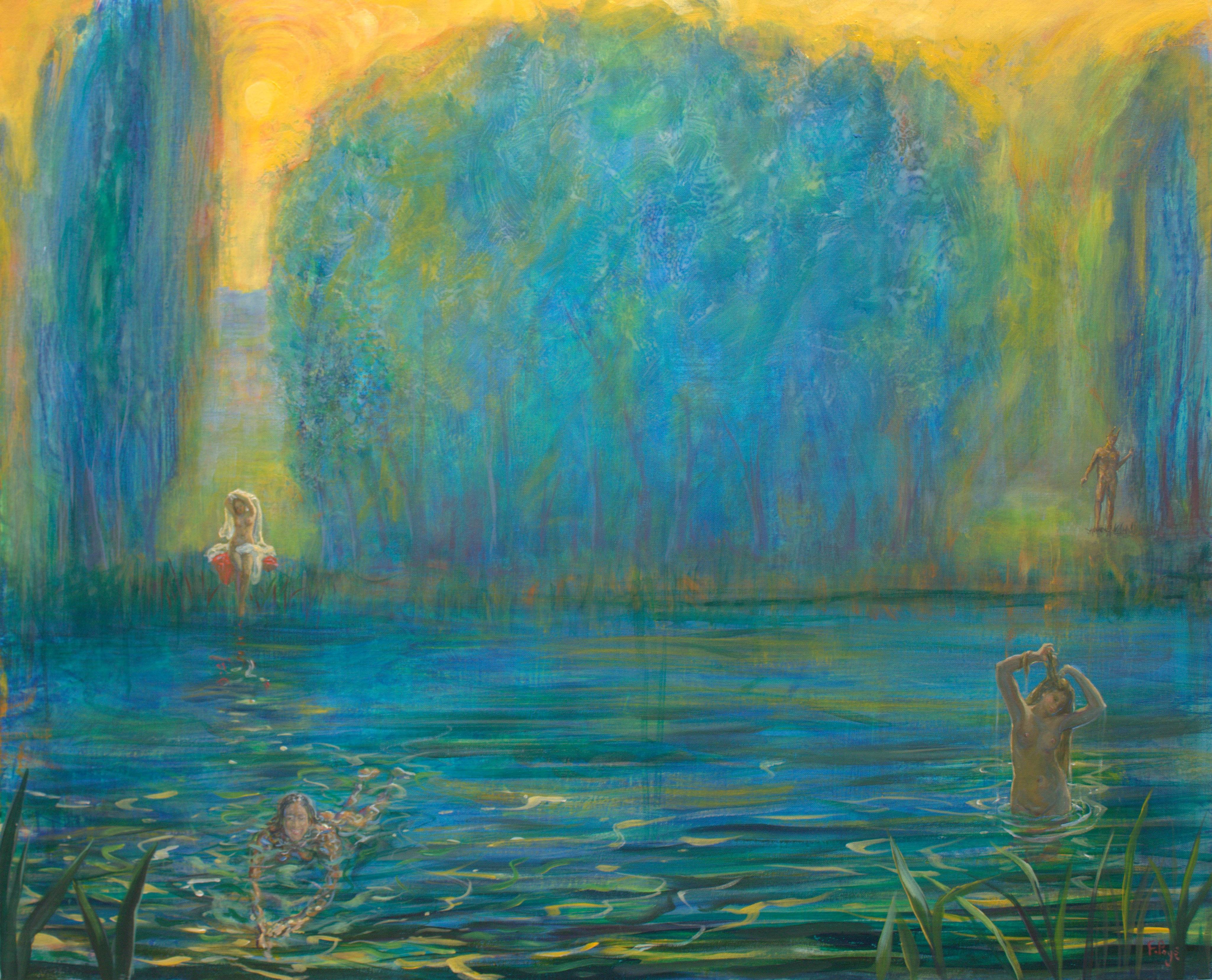 C'était une fin d'été presque tranquille, d'un feuillage naissait l'incertitude. Fine Art Painting francois page - Subjektiv.art