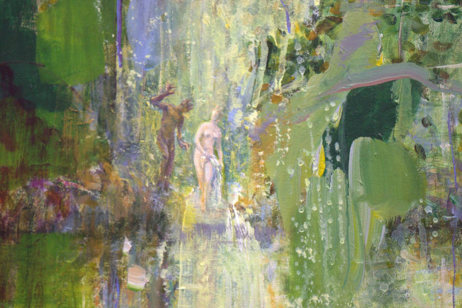 Faune séduisant une Nymphe et pour l'autre, l'épanouissement dans une douce quiétude. Fine Art Painting francois page - Subjektiv.art