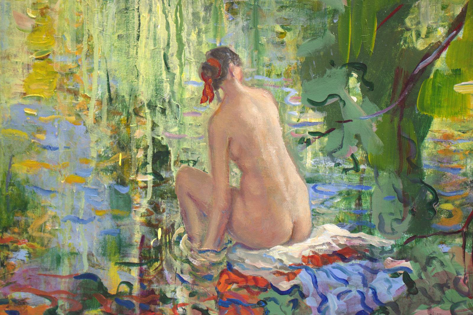 Faune séduisant une Nymphe et pour l'autre, l'épanouissement dans une douce quiétude. Fine Art Painting francois page - Subjektiv.art