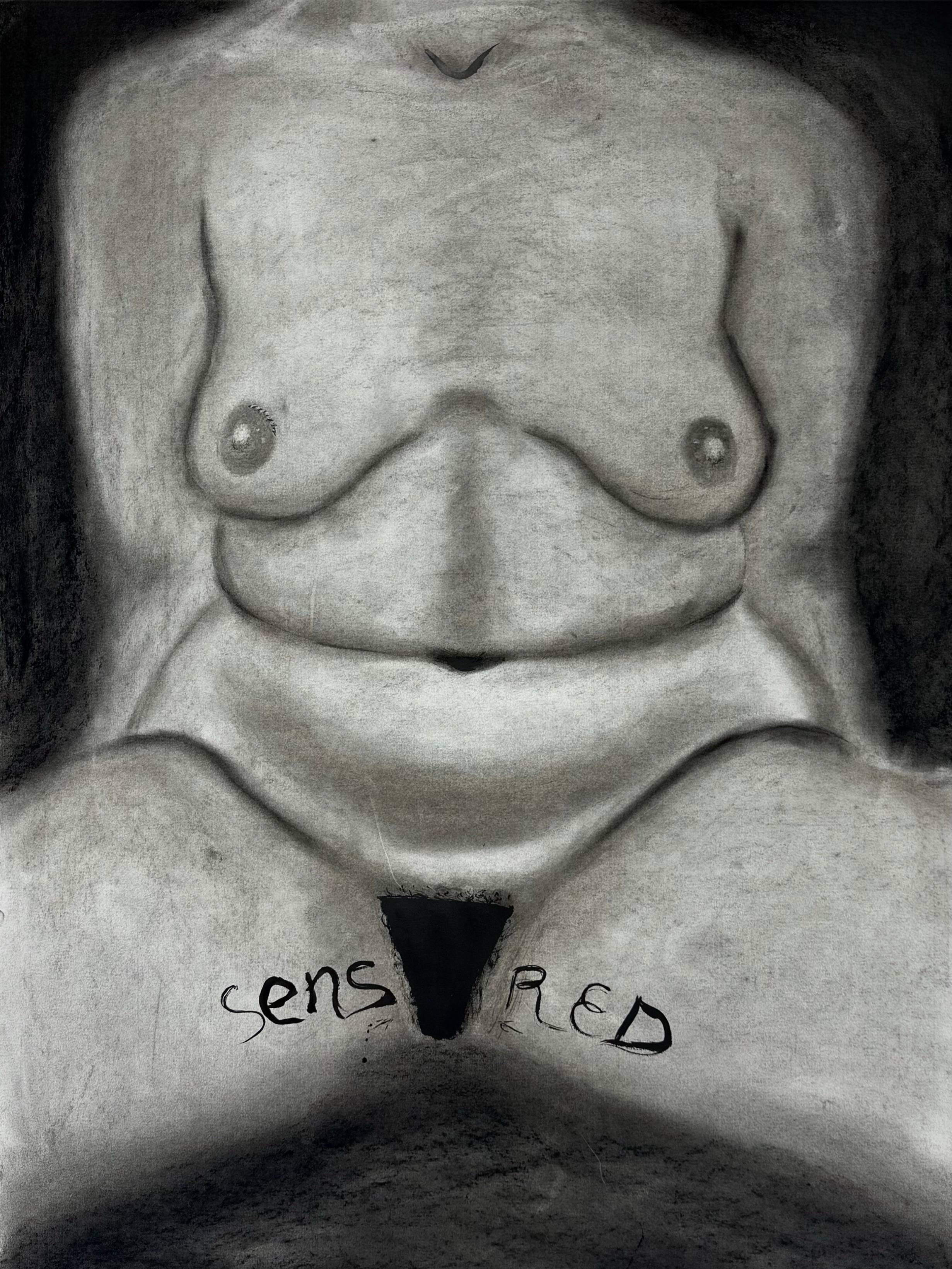 Sense Red/Censored Naive Drawing Daria Butriashkina - Subjektiv.art